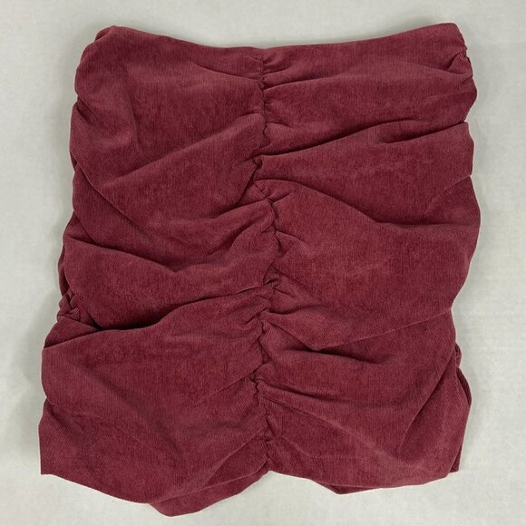 Zara Rusched High-Waist Corduroy Mini Skirt, M - Picture 5 of 9